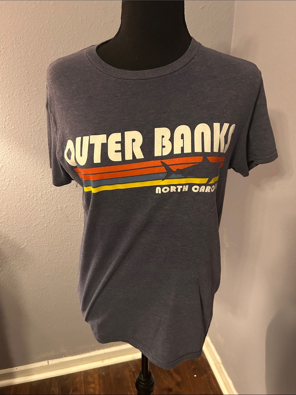 Outer Banks North Carolina Retro Graphic Tee - Navy
